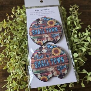 Just a Small Town Girl Car Coaster Set